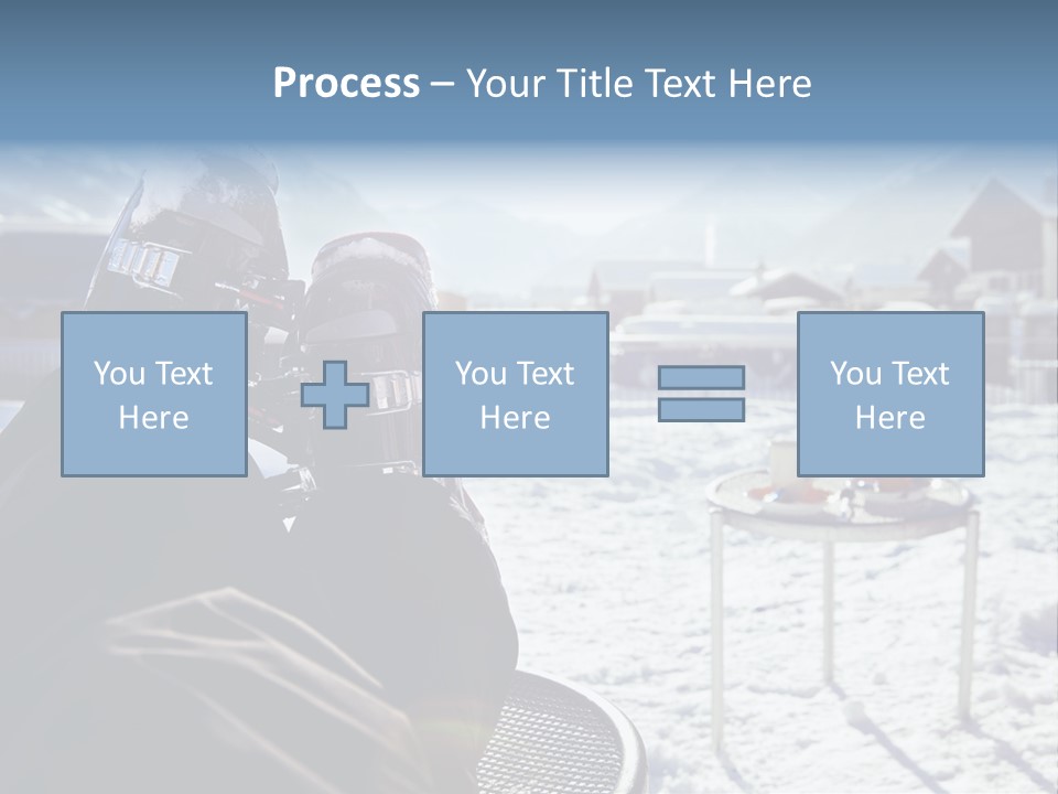 A Couple Of People That Are Sitting In The Snow PowerPoint Template