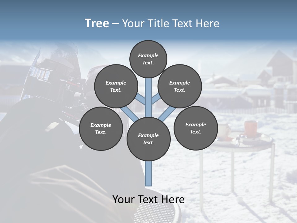 A Couple Of People That Are Sitting In The Snow PowerPoint Template