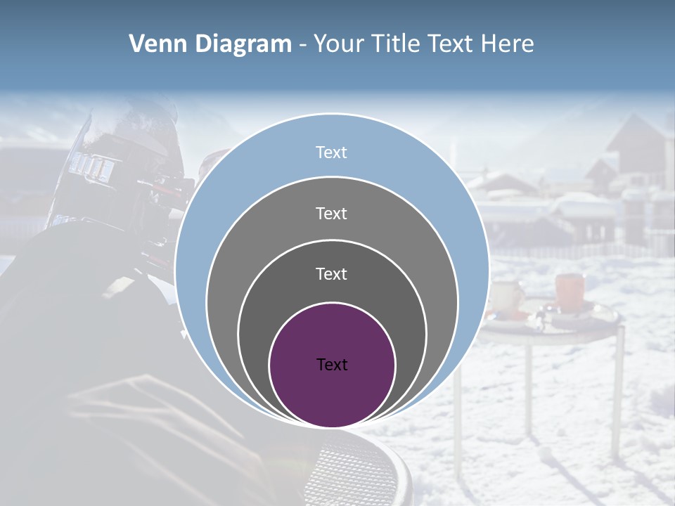 A Couple Of People That Are Sitting In The Snow PowerPoint Template