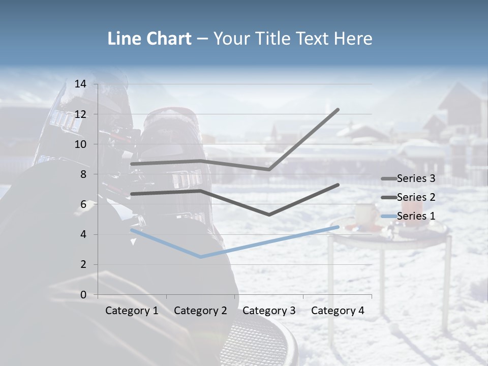 A Couple Of People That Are Sitting In The Snow PowerPoint Template