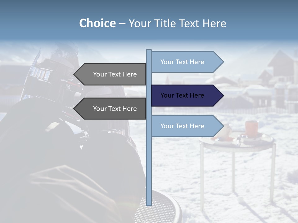 A Couple Of People That Are Sitting In The Snow PowerPoint Template
