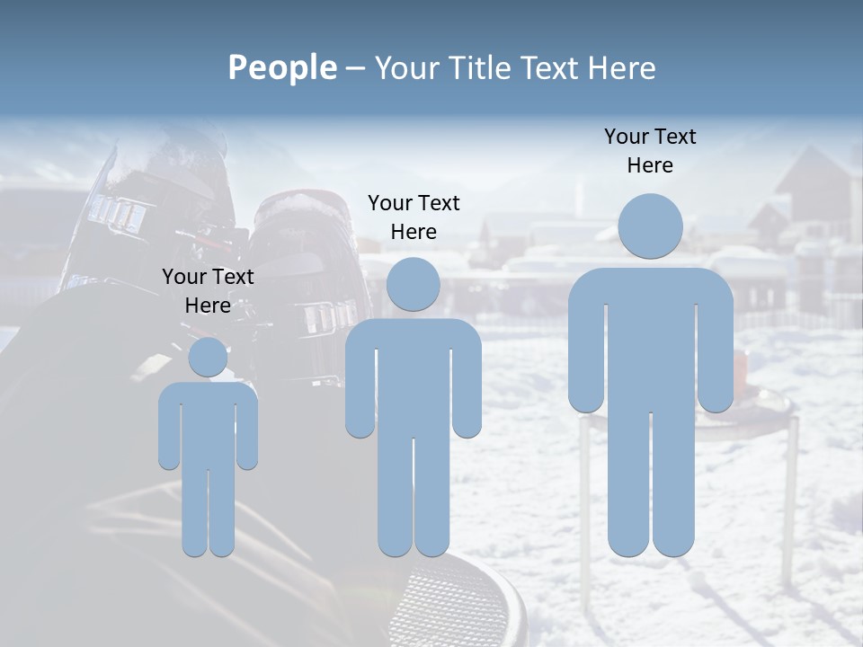 A Couple Of People That Are Sitting In The Snow PowerPoint Template