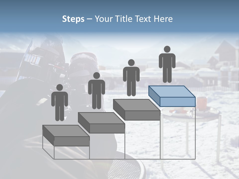A Couple Of People That Are Sitting In The Snow PowerPoint Template