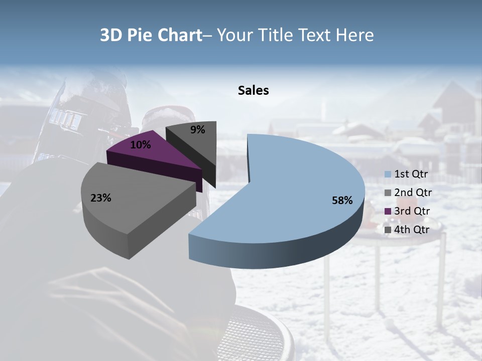 A Couple Of People That Are Sitting In The Snow PowerPoint Template