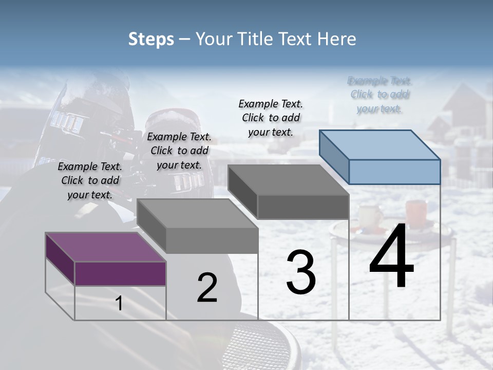 A Couple Of People That Are Sitting In The Snow PowerPoint Template