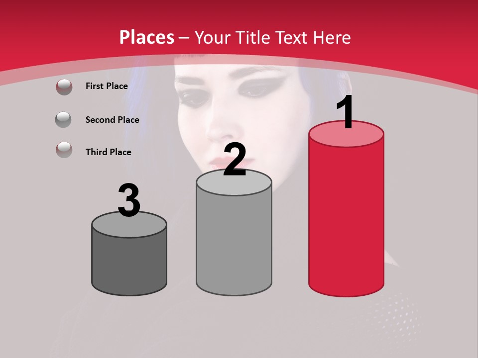A Woman With Blue Hair Is Posing For The Camera PowerPoint Template