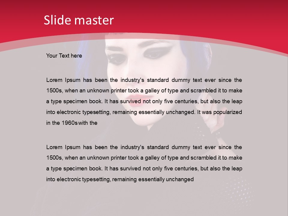A Woman With Blue Hair Is Posing For The Camera PowerPoint Template