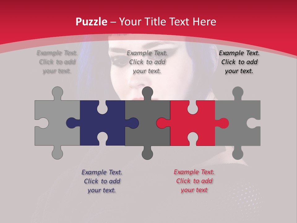 A Woman With Blue Hair Is Posing For The Camera PowerPoint Template