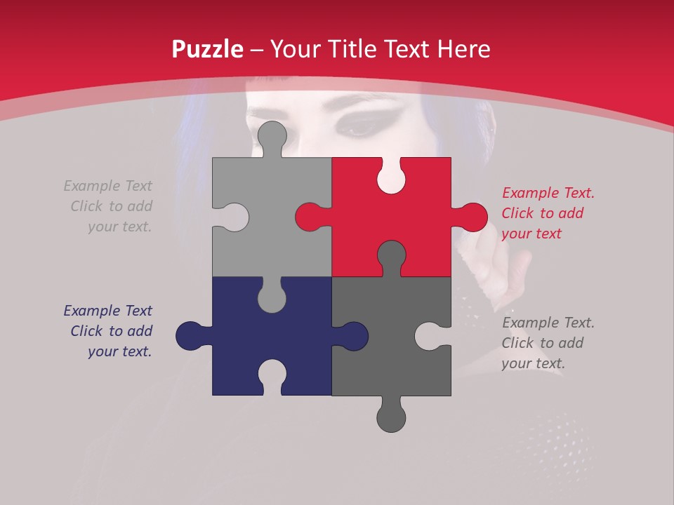 A Woman With Blue Hair Is Posing For The Camera PowerPoint Template