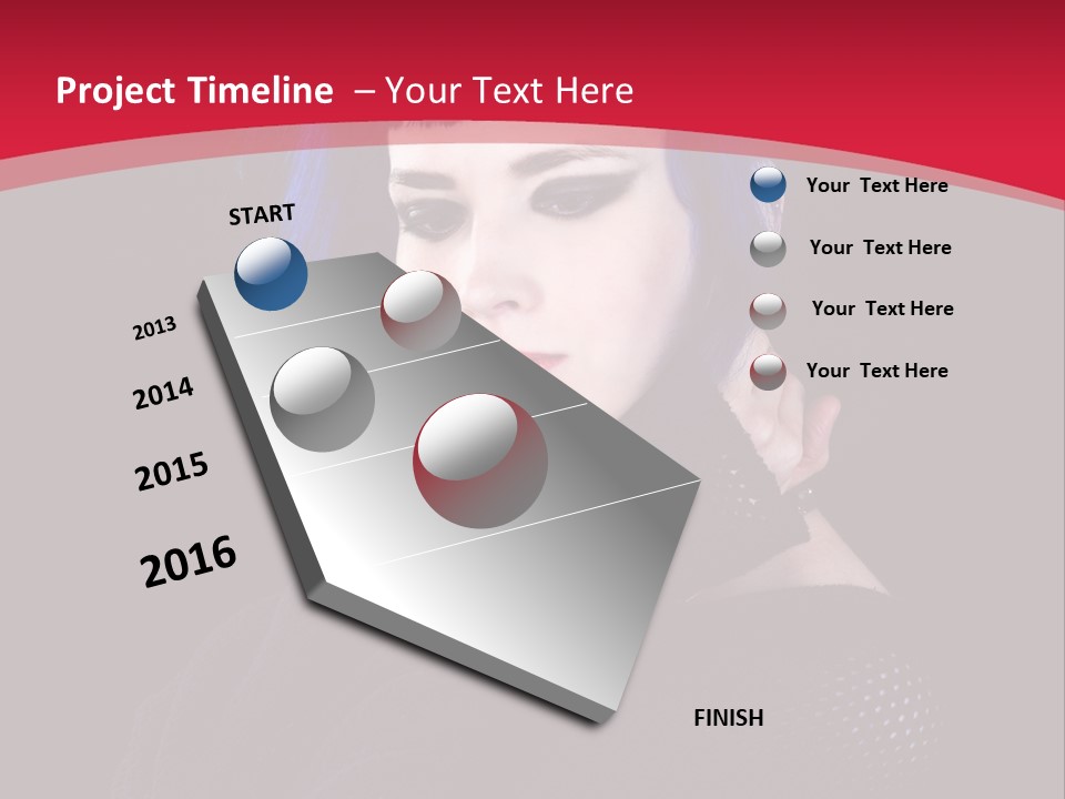 A Woman With Blue Hair Is Posing For The Camera PowerPoint Template