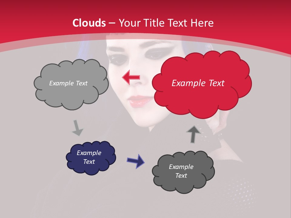 A Woman With Blue Hair Is Posing For The Camera PowerPoint Template
