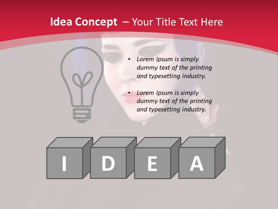 A Woman With Blue Hair Is Posing For The Camera PowerPoint Template