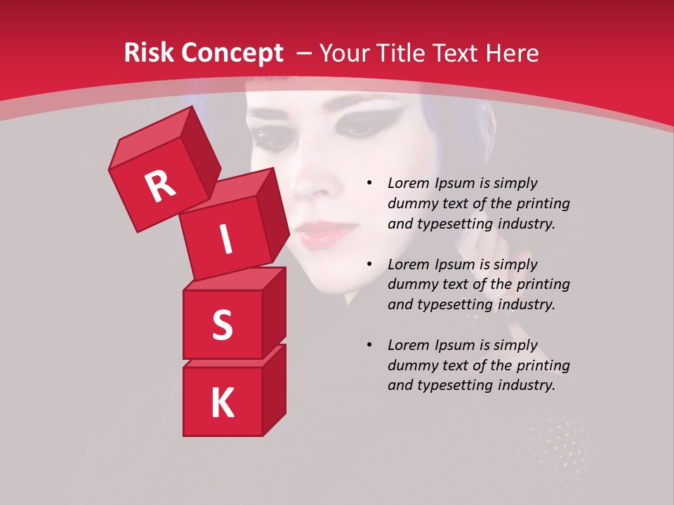 A Woman With Blue Hair Is Posing For The Camera PowerPoint Template
