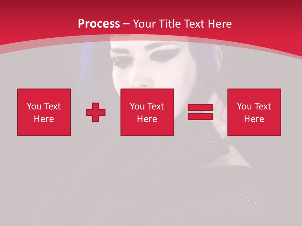 A Woman With Blue Hair Is Posing For The Camera PowerPoint Template