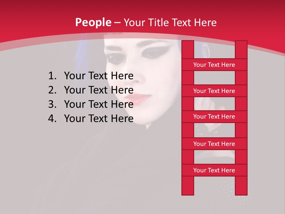 A Woman With Blue Hair Is Posing For The Camera PowerPoint Template