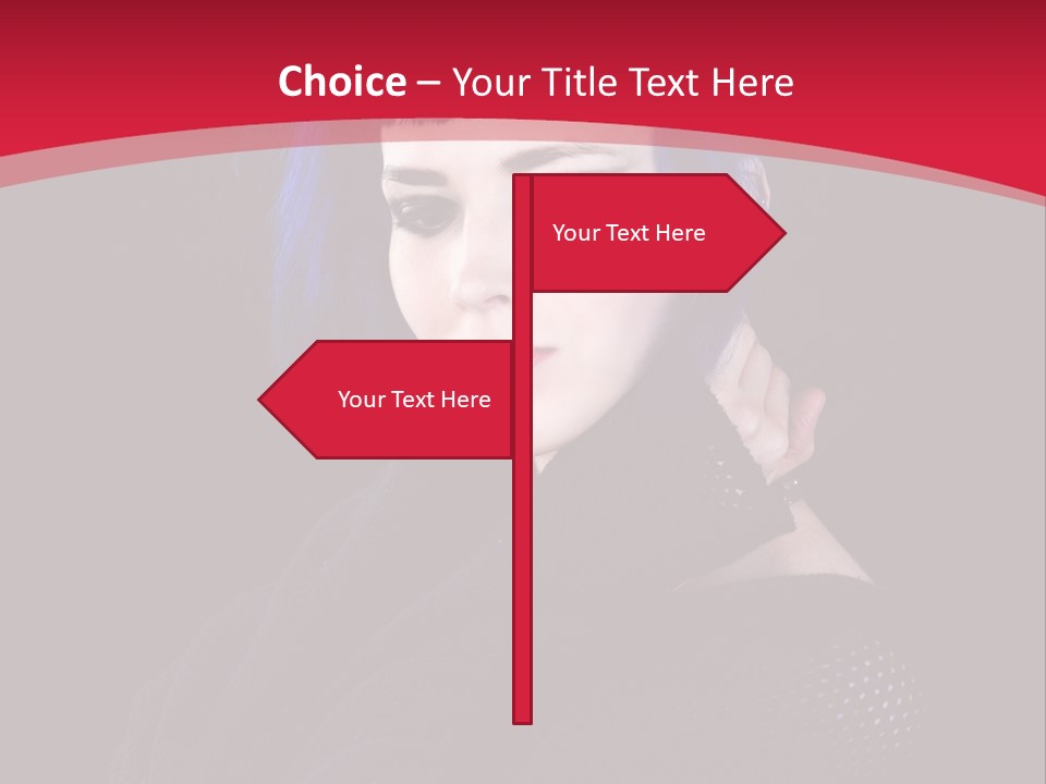 A Woman With Blue Hair Is Posing For The Camera PowerPoint Template