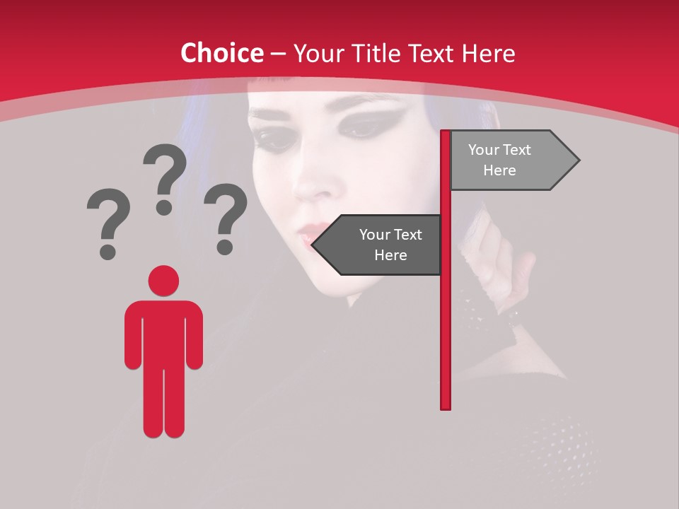 A Woman With Blue Hair Is Posing For The Camera PowerPoint Template