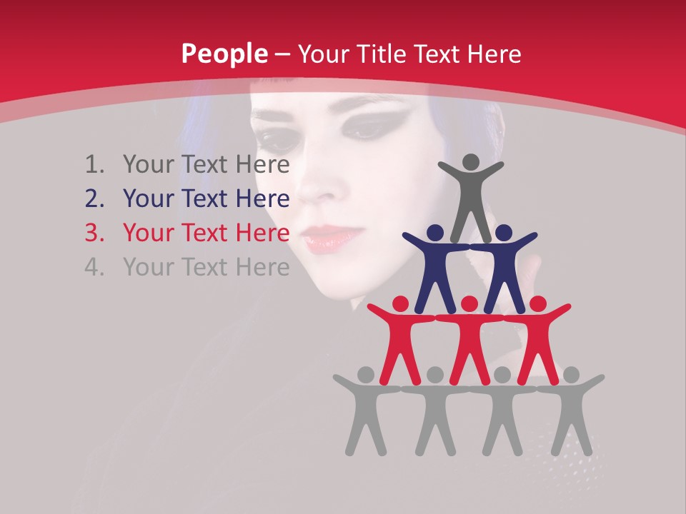 A Woman With Blue Hair Is Posing For The Camera PowerPoint Template