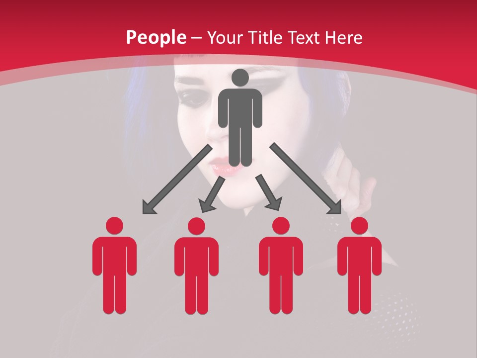 A Woman With Blue Hair Is Posing For The Camera PowerPoint Template