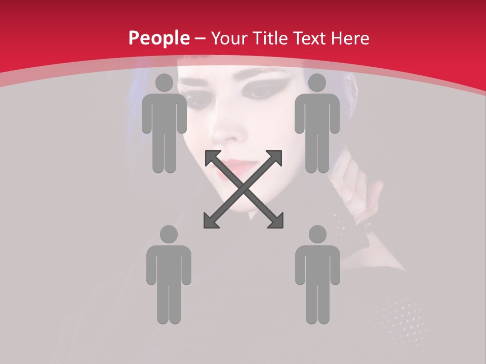 A Woman With Blue Hair Is Posing For The Camera PowerPoint Template