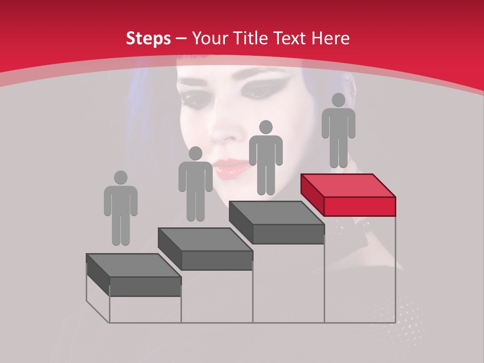 A Woman With Blue Hair Is Posing For The Camera PowerPoint Template