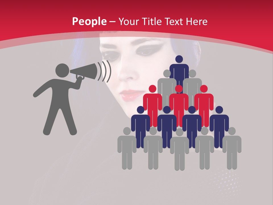 A Woman With Blue Hair Is Posing For The Camera PowerPoint Template