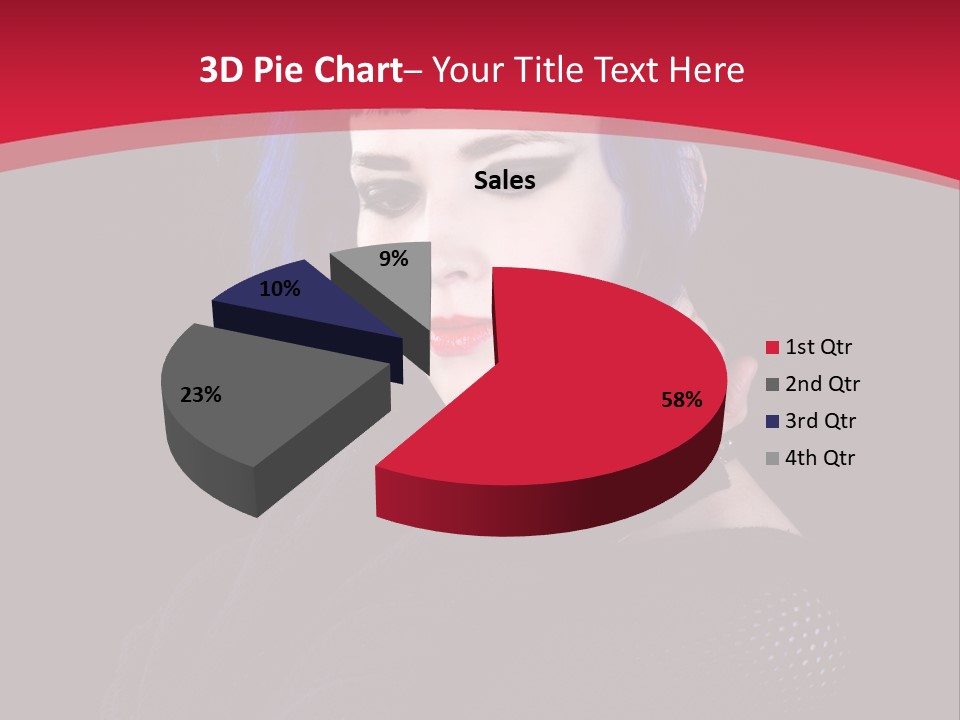 A Woman With Blue Hair Is Posing For The Camera PowerPoint Template