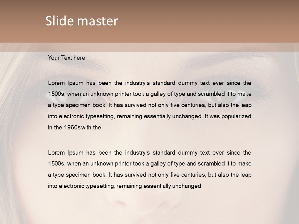 A Beautiful Blond Woman With Blue Eyes Powerpoint Template PowerPoint Template