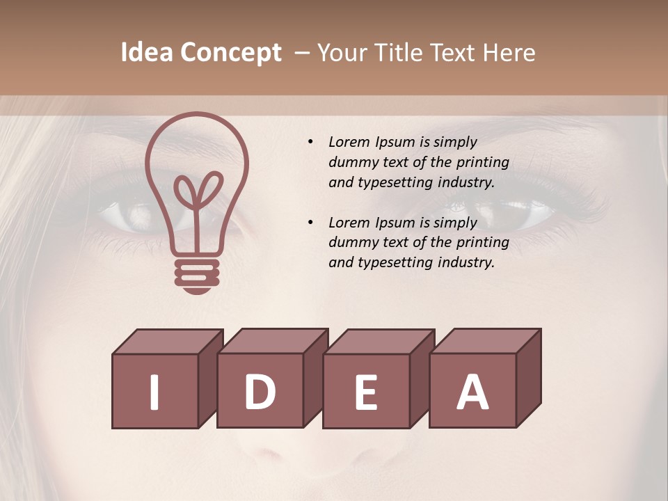 A Beautiful Blond Woman With Blue Eyes Powerpoint Template PowerPoint Template
