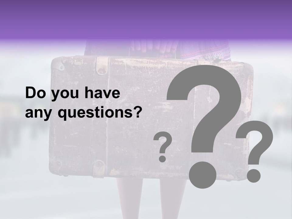 A Person Holding A Piece Of Luggage In Their Hands PowerPoint Template