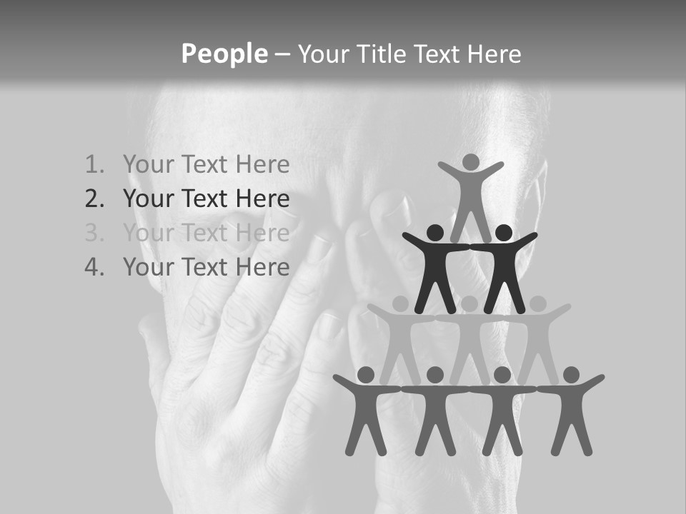 A Man Covering His Face With His Hands PowerPoint Template