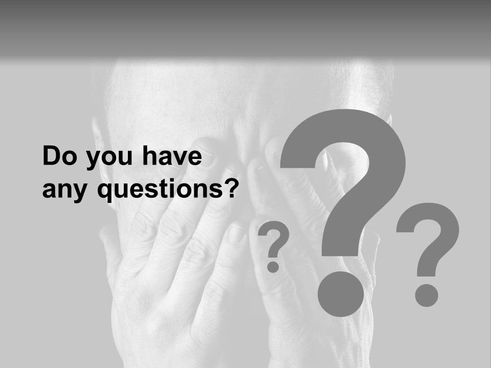 A Man Covering His Face With His Hands PowerPoint Template