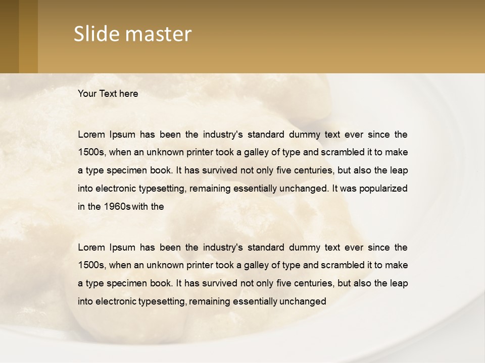 A White Plate Topped With Food Covered In Sauce PowerPoint Template