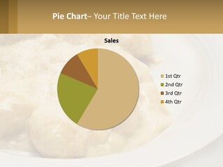 A White Plate Topped With Food Covered In Sauce PowerPoint Template