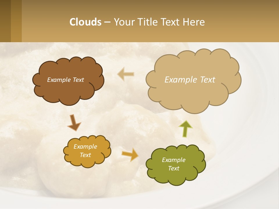 A White Plate Topped With Food Covered In Sauce PowerPoint Template