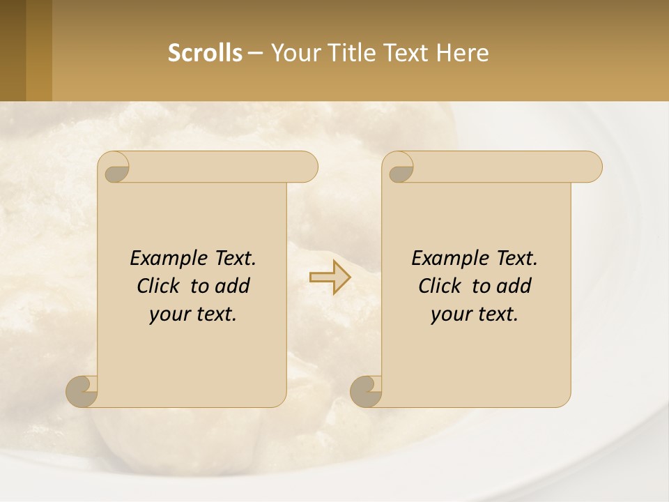 A White Plate Topped With Food Covered In Sauce PowerPoint Template