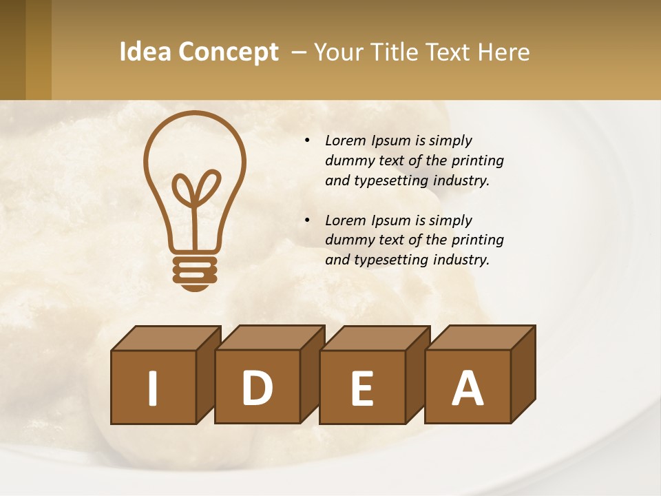 A White Plate Topped With Food Covered In Sauce PowerPoint Template