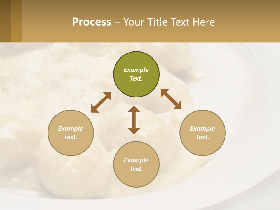 A White Plate Topped With Food Covered In Sauce PowerPoint Template