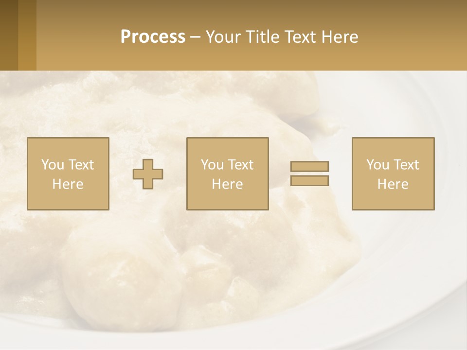 A White Plate Topped With Food Covered In Sauce PowerPoint Template
