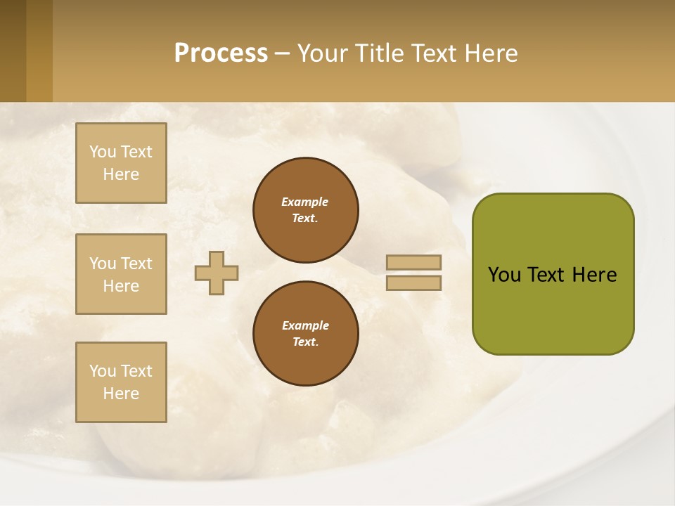 A White Plate Topped With Food Covered In Sauce PowerPoint Template