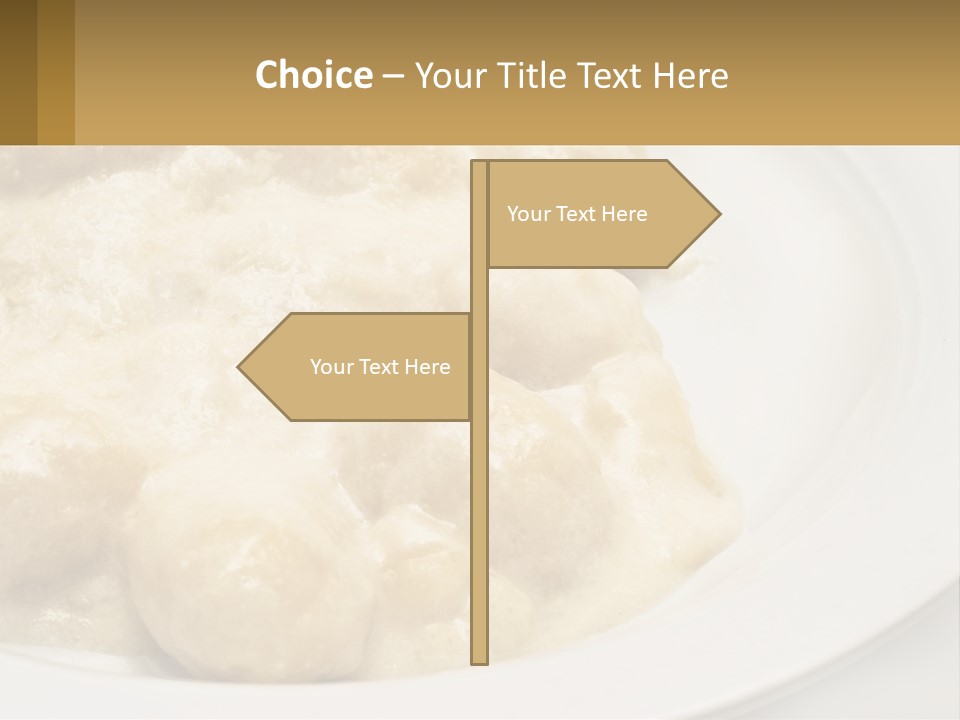 A White Plate Topped With Food Covered In Sauce PowerPoint Template