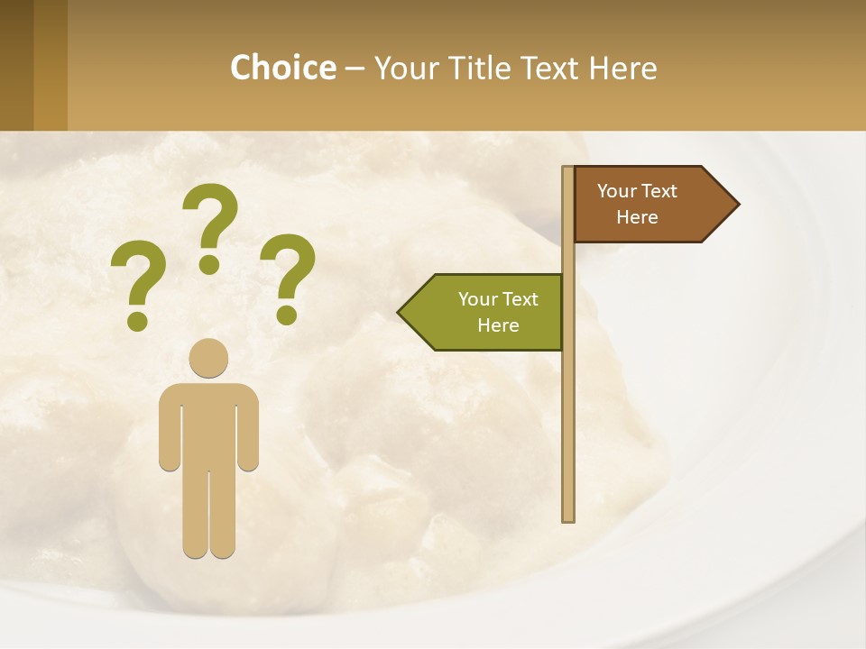 A White Plate Topped With Food Covered In Sauce PowerPoint Template