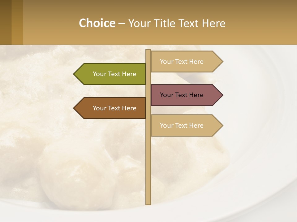 A White Plate Topped With Food Covered In Sauce PowerPoint Template