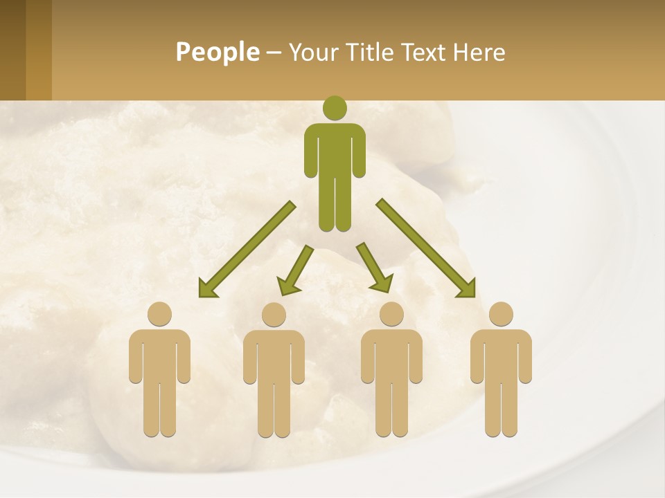 A White Plate Topped With Food Covered In Sauce PowerPoint Template
