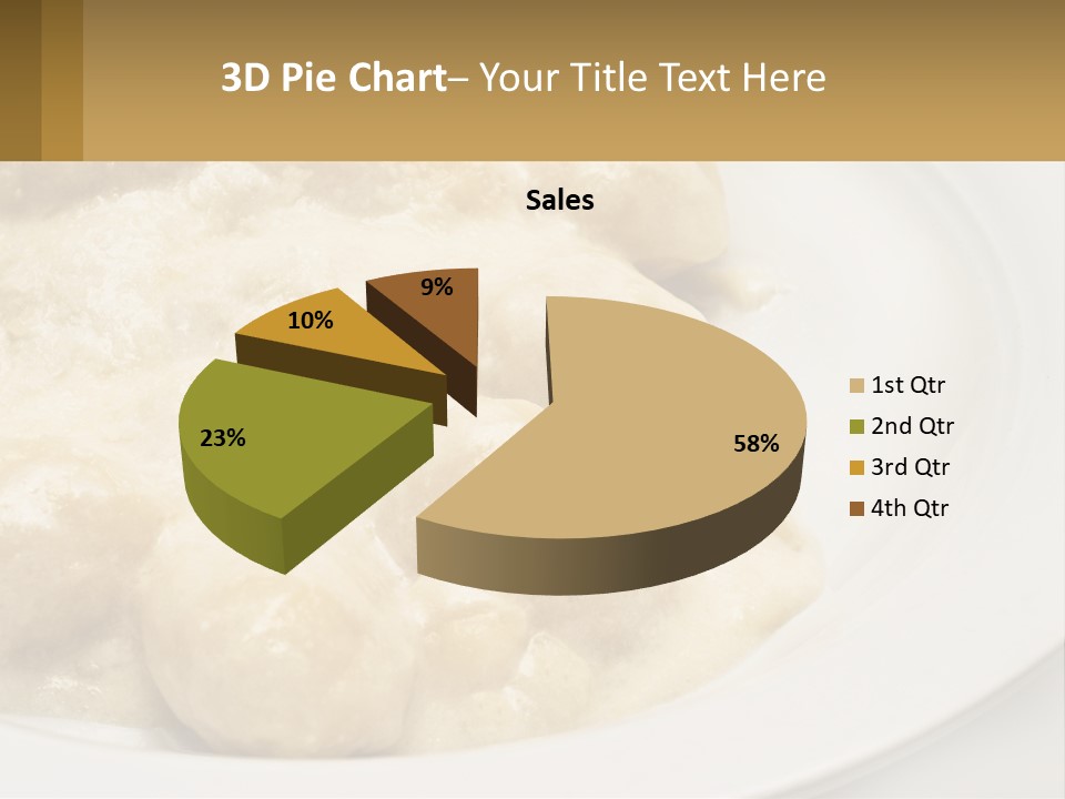 A White Plate Topped With Food Covered In Sauce PowerPoint Template