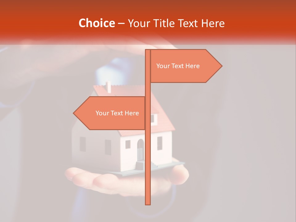 A Person Holding A Small Model House In Their Hands PowerPoint Template