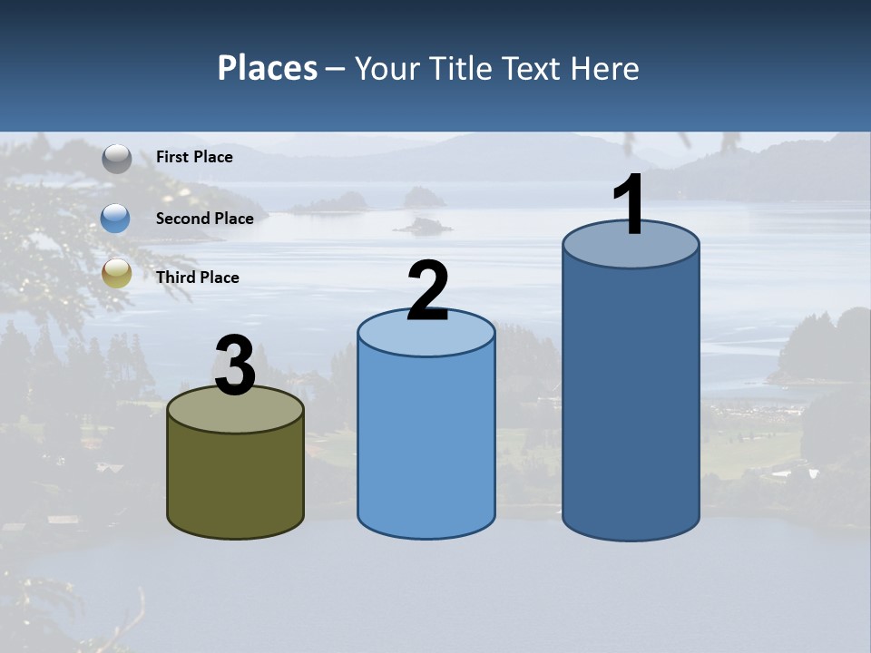 A Large Body Of Water Surrounded By Trees PowerPoint Template