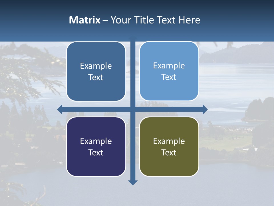 A Large Body Of Water Surrounded By Trees PowerPoint Template