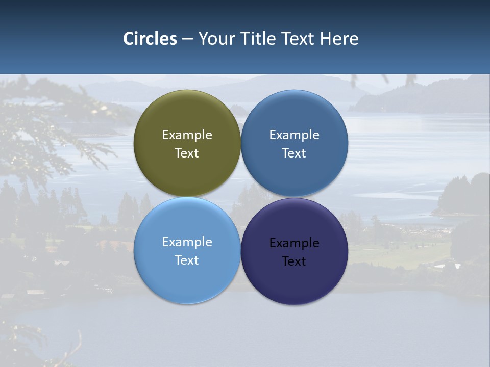 A Large Body Of Water Surrounded By Trees PowerPoint Template