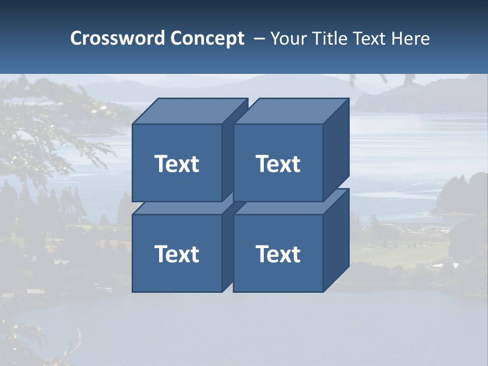 A Large Body Of Water Surrounded By Trees PowerPoint Template